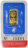 Engelhard 1 gram gold bar